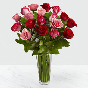 Randolph Florist | 18 Red & Pink Roses