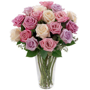 Randolph Florist | 18 White & Lavender Roses